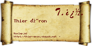 Thier Áron névjegykártya